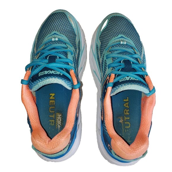 Hoka One One Clifton 3 Running Shoes Women's Size 7.5 Blue Coral Cushion 1012045 - Picture 8 of 11